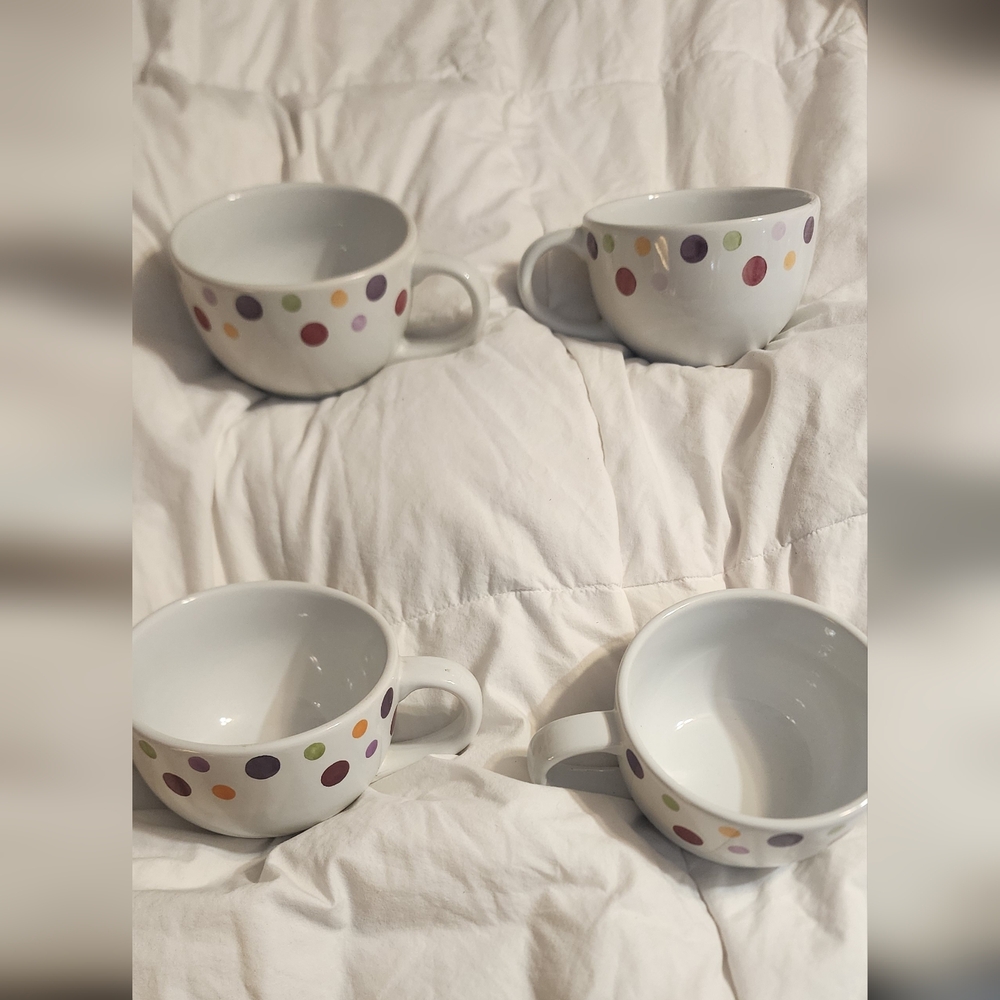4 Simple Additions By The Pampered Chef Soup/Cereal Mugs Dishwasher/Microwave Ok